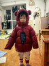 高梵兒童羽絨服黑金5.0鵝絨服官方男女童寶寶短款面包服保暖羽絨外套 小熊耳朵-YT安哥拉紅 100 （飛天鵝絨） 曬單實(shí)拍圖