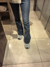 MISS SIXTY2025秋季牛仔褲女含羊絨修身顯瘦復古洗水喇叭長(cháng)褲 中藍常規 25 曬單實(shí)拍圖