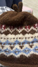 CACUSS帽子女冬季保暖毛線(xiàn)帽顯臉小針織帽冬天防風(fēng)護耳雷鋒帽費爾島咖色 曬單實(shí)拍圖