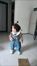 五小七童裝女童春秋季套裝新款嬰幼兒童牛仔背帶褲寶寶衣服兩件套 藍色 80 尺碼7-11月cm 曬單實(shí)拍圖