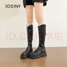 卓詩(shī)尼2026秋冬季新款巨好看靴子長(cháng)筒靴女加絨修飾腿型顯瘦騎士靴 黑色【單里四季款5.5cm厚底】 37 曬單實(shí)拍圖