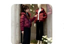 啄木鳥(niǎo)紅色短款連帽羽絨服外套女小個(gè)子2025冬季新款歐貨加厚保暖面包服 酒紅色羽絨服 M 曬單實(shí)拍圖