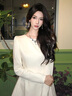 GARNUO綠色長(cháng)袖連衣裙子女2025新款春秋法式氣質(zhì)高級感禮服收腰顯瘦長(cháng)裙 白色【長(cháng)袖長(cháng)款】 S 【80-100斤】 曬單實(shí)拍圖