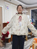鴨鴨鞠婧祎同款冰淇淋系列羽絨服女短款2025秋冬新款甜美保暖外套XJ 米白色 L (165/88A) 曬單實(shí)拍圖