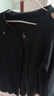 燠陽(yáng)春秋新款開(kāi)衫女V領(lǐng)針織衫百搭上衣時(shí)尚寬松小外套打底外搭 多扣-黑色 XL 【120-140斤】 曬單實(shí)拍圖
