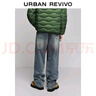 UR秋季新款男裝潮流水洗抽繩超寬松牛仔長(cháng)褲UUV850036 灰藍 31 曬單實(shí)拍圖