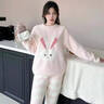 另塵睡衣女款冬季保暖半邊絨2026年新款家居服日系甜美學(xué)生可外穿套裝 A060 粉色兔子 XL 曬單實(shí)拍圖