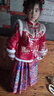 女童漢服中式兒童馬面裙套裝冬裝2026新款女孩國風(fēng)新年拜年服 喜慶新年服：【加絨加厚】衣服+裙子+吊墜 120 曬單實(shí)拍圖