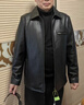 PERCOOL歐美休閑真皮皮衣男中年翻領(lǐng)進(jìn)口頭層厚牛皮皮夾克秋冬大碼皮外套 黑色 (頭層牛皮) M號(125斤-145斤) 曬單實(shí)拍圖