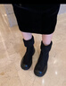 依思 Q（exull）女鞋雪地靴女2025秋冬新款加絨加厚保暖短靴女厚底增高短靴女 黑色-百搭耐看 35 曬單實(shí)拍圖