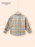 瑪米瑪卡（MOMOCO）童裝男童外套2025秋冬款中小童時(shí)尚卡通格子襯衫外套 格子 140 曬單實(shí)拍圖