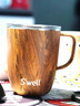 S'WELL隨行咖啡杯帶蓋馬克杯水杯辦公室茶杯家用喝水杯子帶把保溫杯 【時(shí)尚經(jīng)典】手柄杯-柚木350ml 曬單實(shí)拍圖