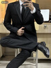 啄木鳥(niǎo)2026新款西服套裝男黑色商務(wù)正裝結婚休閑修身高級感新款西裝外套 黑色【單件上衣】 XL 【建議130-140斤】 曬單實(shí)拍圖