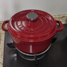 蘇泊爾（SUPOR）湯鍋琺瑯鍋鑄鐵鍋燉鍋電磁爐燃氣灶通用搪瓷鍋煲湯煮面油炸鍋煮粥 酒紅 直徑 24cm 曬單實(shí)拍圖