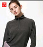 優(yōu)衣庫女裝HEATTECH彈力搖粒絨半拉鏈套頭衫/打底衫479693 08 深灰色 M /160/84A 曬單實(shí)拍圖