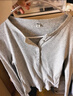 優(yōu)衣庫女裝羅紋亨利領(lǐng)T恤/長(cháng)袖修身短款內搭打底479591 487908 479591/02淺灰色 M 曬單實(shí)拍圖