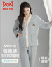 貓人女士睡衣女空氣棉紗純棉長(cháng)袖春秋季套裝家居服可外穿 曬單實(shí)拍圖