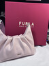 芙拉（FURLA）【新年禮物】DELIA羊皮迷你女士鏈條斜挎包手提包手拿包云朵包 臟粉色 MINI 曬單實(shí)拍圖