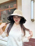 CHANEELR & KARITH防曬帽子女遮陽(yáng)帽太陽(yáng)帽防紫外線(xiàn)草帽黑膠漁夫帽遮陽(yáng)沙灘防曬新款 卡其色 均碼 曬單實(shí)拍圖