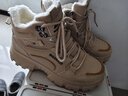 回力馬丁靴男鞋秋冬季新款休閑厚底高幫工裝鞋 淺卡其-1830M加絨 43 曬單實(shí)拍圖
