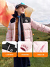 Skechers斯凱奇小暖寶羽絨服男女童秋冬季新款鴨絨短款兒童外套L424K062 晶瑩粉/04D5 160 曬單實(shí)拍圖