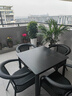 莫 家室外桌椅巖板戶(hù)外庭院休閑組合露天露臺防水防曬簡(jiǎn)約陽(yáng)臺仿藤 鋁合金款：4椅+90cm【粗腿】巖板方桌 曬單實(shí)拍圖