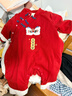 乖奇熊寶寶夾棉保暖連體哈衣秋冬衣服嬰幼兒童紅色過(guò)年喜慶拜新年服冬季 曬單實(shí)拍圖