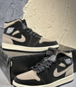 耐克（NIKE）男鞋Air Jordan 1 AJ1棕黑色舒適防滑耐磨減震中幫運動(dòng)復古籃球鞋 IB7110-002 42.5 曬單實(shí)拍圖