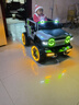 韋尼坦克300兒童電動(dòng)車(chē)四輪越野車(chē)雙人男女寶寶遙控玩具大人可坐童車(chē) 旗艦+灰色+皮座+發(fā)光軟輪+12V14A超威電瓶 曬單實(shí)拍圖