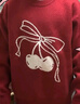 左西女童紅色毛衣兒童蝴蝶結套頭冬裝2025新款女孩新年衣服 紅色 160 曬單實(shí)拍圖