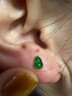 蔻小姐天然A貨高冰種辣陽(yáng)綠翡翠葫蘆耳釘滿(mǎn)綠蛋面18k金耳釘女耳飾禮物 6.5*5mm【一對】 曬單實(shí)拍圖