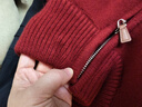 左西男童毛衣半拉鏈秋冬裝新款兒童針織衫男孩上衣潮 紅色 150拜年服 曬單實(shí)拍圖