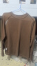 季言高端品牌男士t恤長(cháng)袖 云梯棉加厚保暖內搭打底衫插肩袖上衣體恤潮 咖啡色 M （適合120-135斤） 曬單實(shí)拍圖