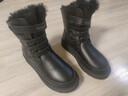 AU&MU澳洲冬季新款皮毛一體雪地靴男女款大碼中筒靴子保暖防滑防水棉鞋 黑色亮皮 【男女同款 羊毛防寒】3136 44 曬單實(shí)拍圖