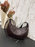 viney牛皮餃子包包女包輕奢斜挎包高級感生日禮物送女友老婆 【咖啡色】高檔實(shí)用牛角包 時(shí)尚品牌百搭休閑洋氣小眾腋下包 曬單實(shí)拍圖