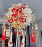 雪束團扇結婚新婚禮物送新娘新人高級雙面喜扇重工成品扇子花當次日達 雙喜臨門(mén)材料包【雙面高訂新婚喜扇】 【賀卡+高檔禮盒禮袋+扇架】 曬單實(shí)拍圖