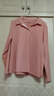 羅蒙（ROMON）高檔翻領(lǐng)長(cháng)袖t恤女秋季紐扣有領(lǐng)上衣運動(dòng)洋氣純棉打底衫 粉色 3XL 建議135-145斤 曬單實(shí)拍圖