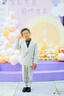 羅蒙兒童西裝套裝花童鋼琴演出服主持人禮服男孩周歲生日西服 米白120 曬單實(shí)拍圖