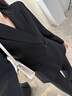 新中式國風(fēng)西裝套裝女2026新款高級感氣質(zhì)通勤職業(yè)西服正裝工作服 黑色西裝+闊腿褲 【褲長(cháng)102~106c L 建議108-117斤 曬單實(shí)拍圖