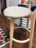 禾夫實(shí)木吧臺椅家用高腳凳靠背椅子商用收銀臺吧凳餐廳前臺高凳子吧椅 原木色木架【優(yōu)質(zhì)橡膠木】米白色麻布【可拆洗】 坐高61（搭配90-100高度的桌子） 曬單實(shí)拍圖