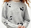 森馬（Semir）商場(chǎng)同款|毛衣女冬季貓咪提花落肩2025小個(gè)子套頭衫101725107013 曬單實(shí)拍圖