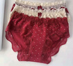 莫代爾本命年紅內褲女純棉100%棉襠抗菌蕾絲拼接結婚喜慶少女生三角褲 L 曬單實(shí)拍圖