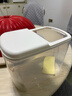 水天一方加厚米桶家用米箱密封防蟲(chóng)防潮裝米缸夾縫大米儲存收納盒雜糧桶  食品級特厚【高透白21斤】贈量米杯 曬單實(shí)拍圖