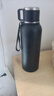 保溫杯男士款大容量茶水分離泡茶水壺316不銹鋼底學(xué)生便攜水杯子 曜石黑1000ML 曬單實(shí)拍圖