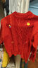 嘟嘟家兒童拜年服冬款寶寶毛衣冬保暖男童新年衣服女童上衣喜慶 紅色120 曬單實(shí)拍圖