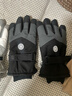 滑雪手套男女秋冬季防風(fēng)防水戶(hù)外騎行摩托車(chē)加絨加厚保暖分指手套 滑雪直指手套中圓標【男士】黑灰色 曬單實(shí)拍圖
