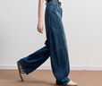 三彩2025秋季新款復古休閑牛仔褲寬松顯瘦香蕉褲闊腿褲長(cháng)褲M(mǎn) 曬單實(shí)拍圖