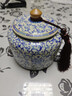 界無(wú)神汝窯纏枝蓮茶葉罐陶瓷密封罐家用高檔精品紅茶普洱防潮儲物茶倉 汝窯茶葉罐（牡丹花） 曬單實(shí)拍圖