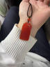 施華索尼亞馬年 天然紅瑪瑙平安無(wú)事牌吊墜男女士玉佩掛繩項鏈護身符禮物 44*28*6mm 曬單實(shí)拍圖