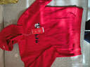 鴻星爾克（ERKE）童裝男女童連帽上衣兒童大小童冬季保暖加厚衛衣東方紅150 曬單實(shí)拍圖